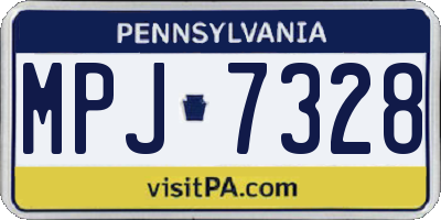 PA license plate MPJ7328