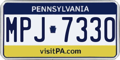 PA license plate MPJ7330