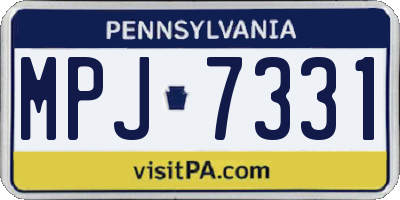 PA license plate MPJ7331