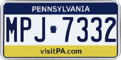 PA license plate MPJ7332