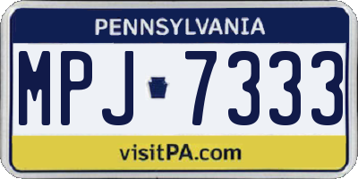 PA license plate MPJ7333