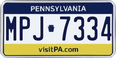 PA license plate MPJ7334