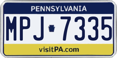 PA license plate MPJ7335
