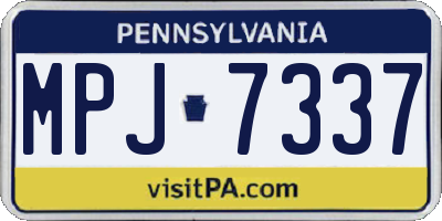 PA license plate MPJ7337