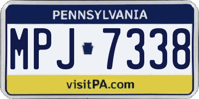 PA license plate MPJ7338