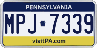 PA license plate MPJ7339