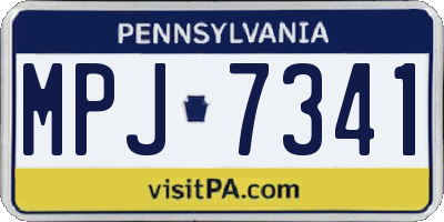 PA license plate MPJ7341