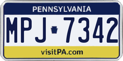 PA license plate MPJ7342