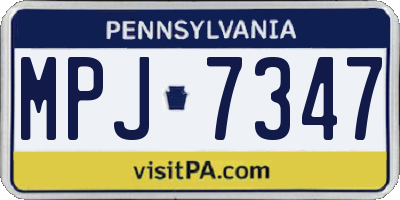 PA license plate MPJ7347