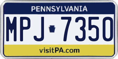 PA license plate MPJ7350