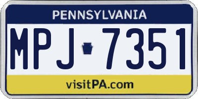 PA license plate MPJ7351