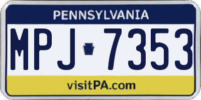 PA license plate MPJ7353