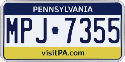 PA license plate MPJ7355