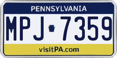 PA license plate MPJ7359