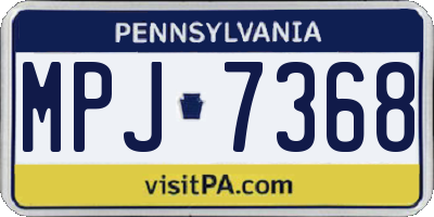 PA license plate MPJ7368