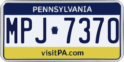 PA license plate MPJ7370