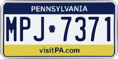 PA license plate MPJ7371