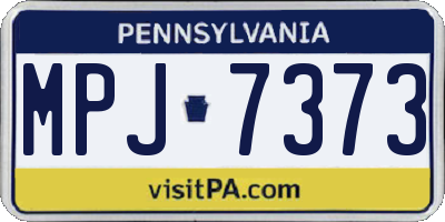 PA license plate MPJ7373