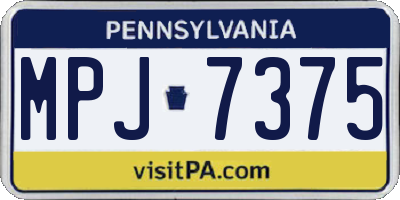PA license plate MPJ7375