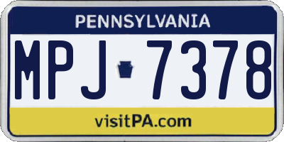PA license plate MPJ7378