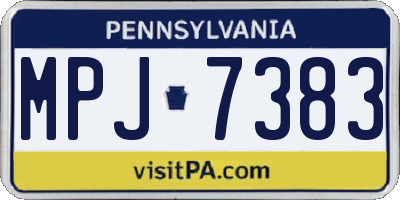 PA license plate MPJ7383