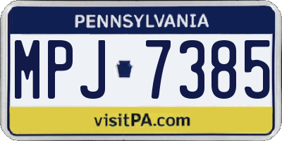 PA license plate MPJ7385