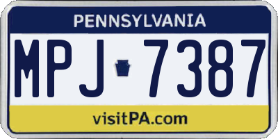 PA license plate MPJ7387