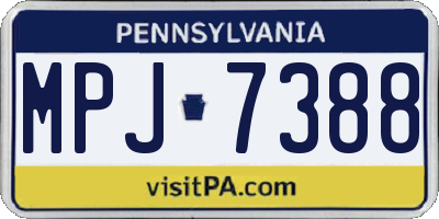 PA license plate MPJ7388
