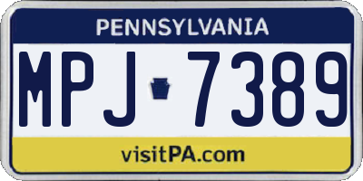 PA license plate MPJ7389