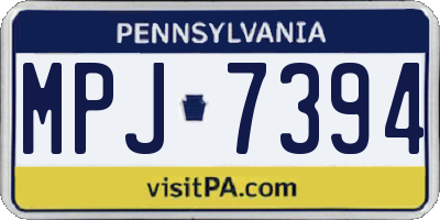 PA license plate MPJ7394