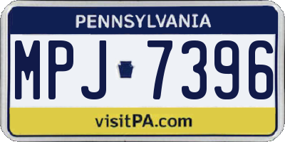 PA license plate MPJ7396