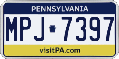 PA license plate MPJ7397