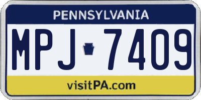 PA license plate MPJ7409