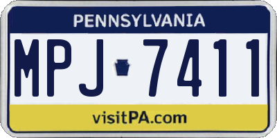 PA license plate MPJ7411
