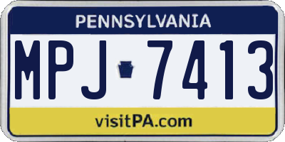 PA license plate MPJ7413