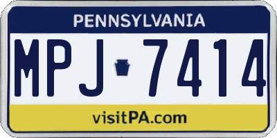 PA license plate MPJ7414