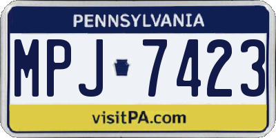 PA license plate MPJ7423