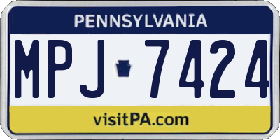 PA license plate MPJ7424
