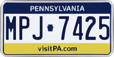 PA license plate MPJ7425