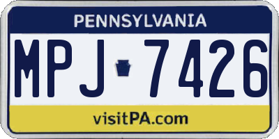 PA license plate MPJ7426