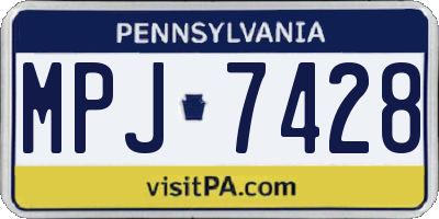 PA license plate MPJ7428