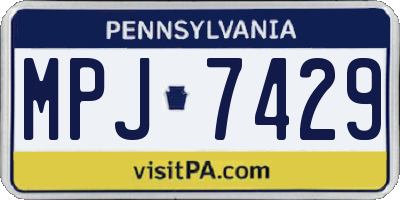 PA license plate MPJ7429