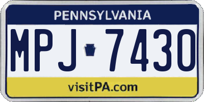 PA license plate MPJ7430