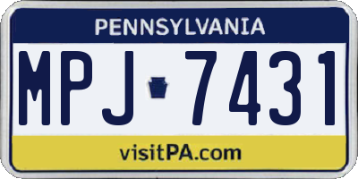 PA license plate MPJ7431