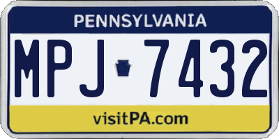 PA license plate MPJ7432
