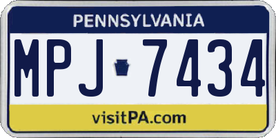 PA license plate MPJ7434