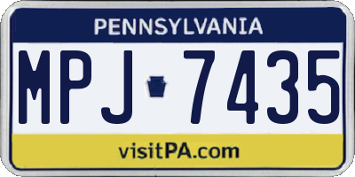 PA license plate MPJ7435