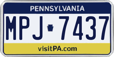 PA license plate MPJ7437