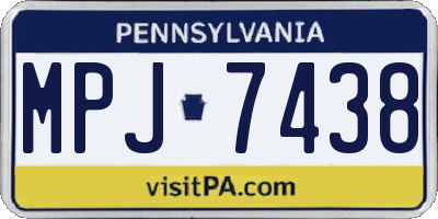 PA license plate MPJ7438