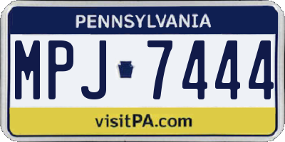 PA license plate MPJ7444